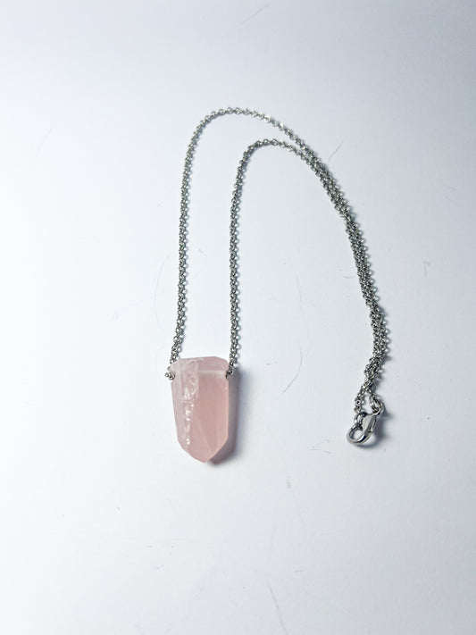 Necklace - Chain with Rose Quartz (46cm)