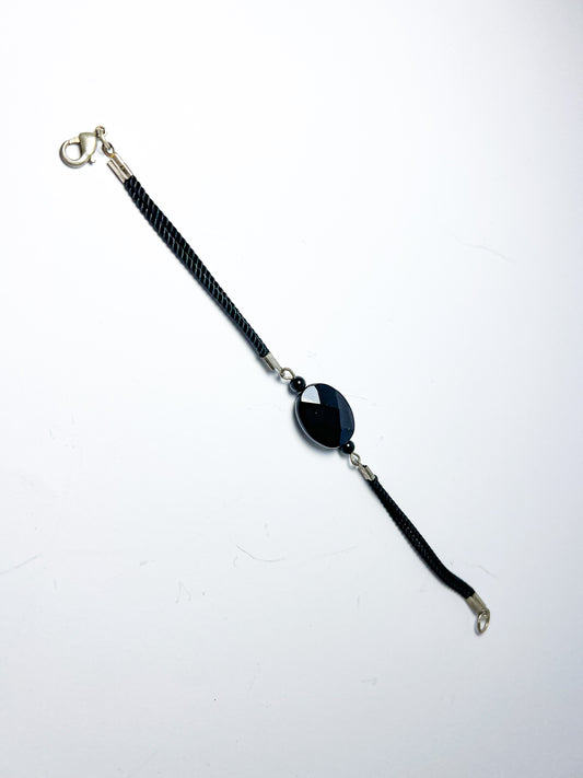 Bracelet Nylon - Black Obsidian