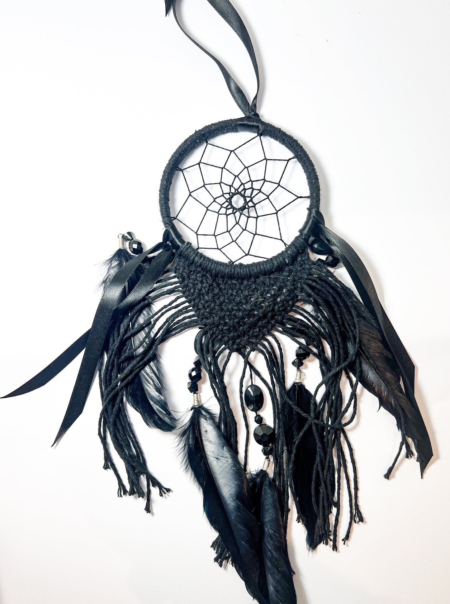 Dream Catcher - Black with Feathers (Small)