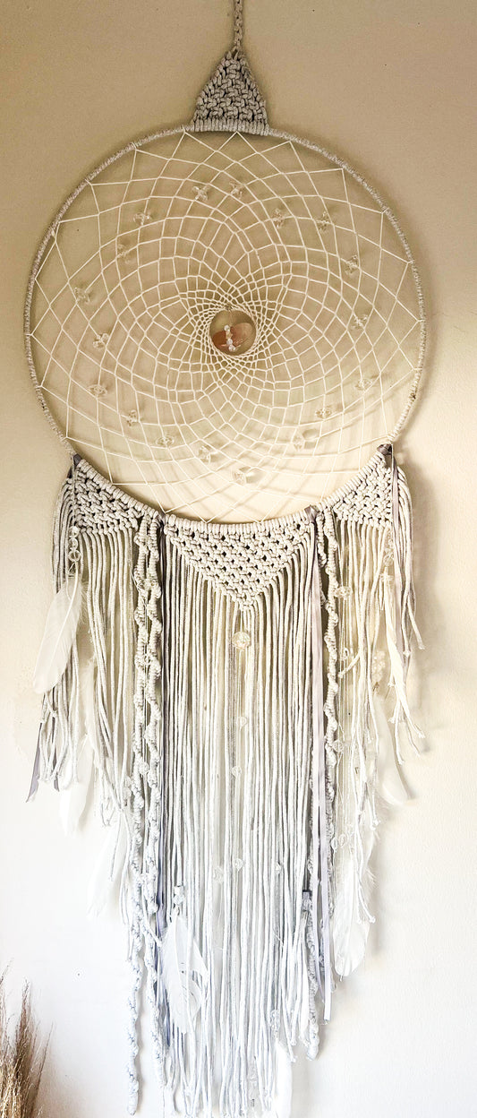 Dream Catcher - Grey with Crystals (Giant)